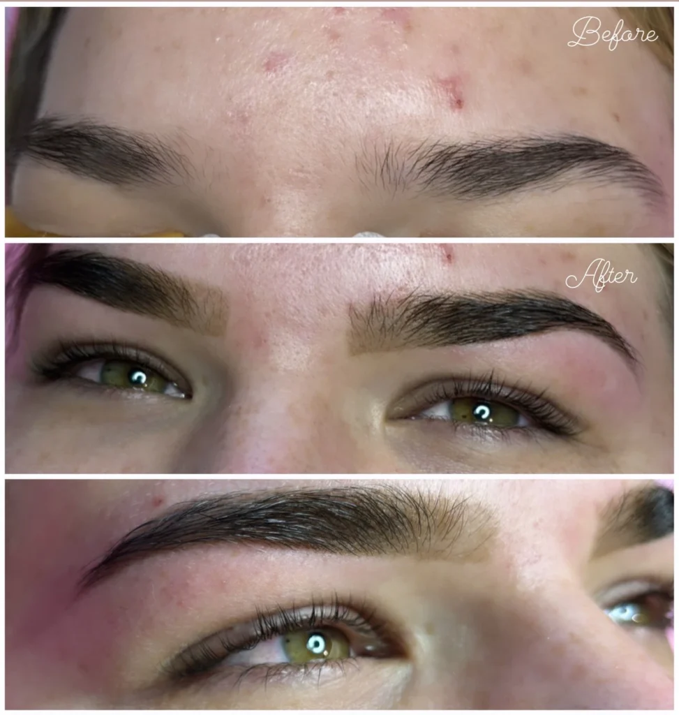 Before and After - Eyebrow laminate, Brow tinting, henna brow tinting, airbrush brow tinting and brow wax Barossa Valley - Lash & Beauty Studio by Anneca