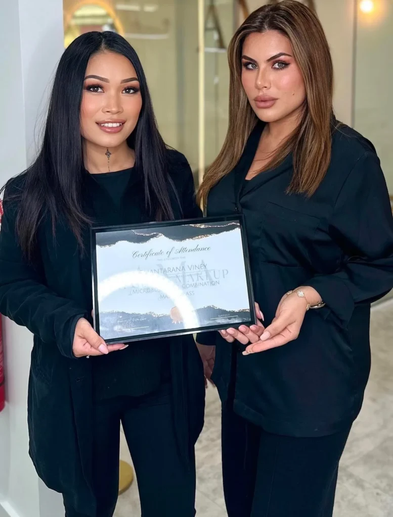Anneca - Barossa Valley's Lash, brow and make-up expert holding certificate for Microblading and combination eyebrow tattoo masterclass.
